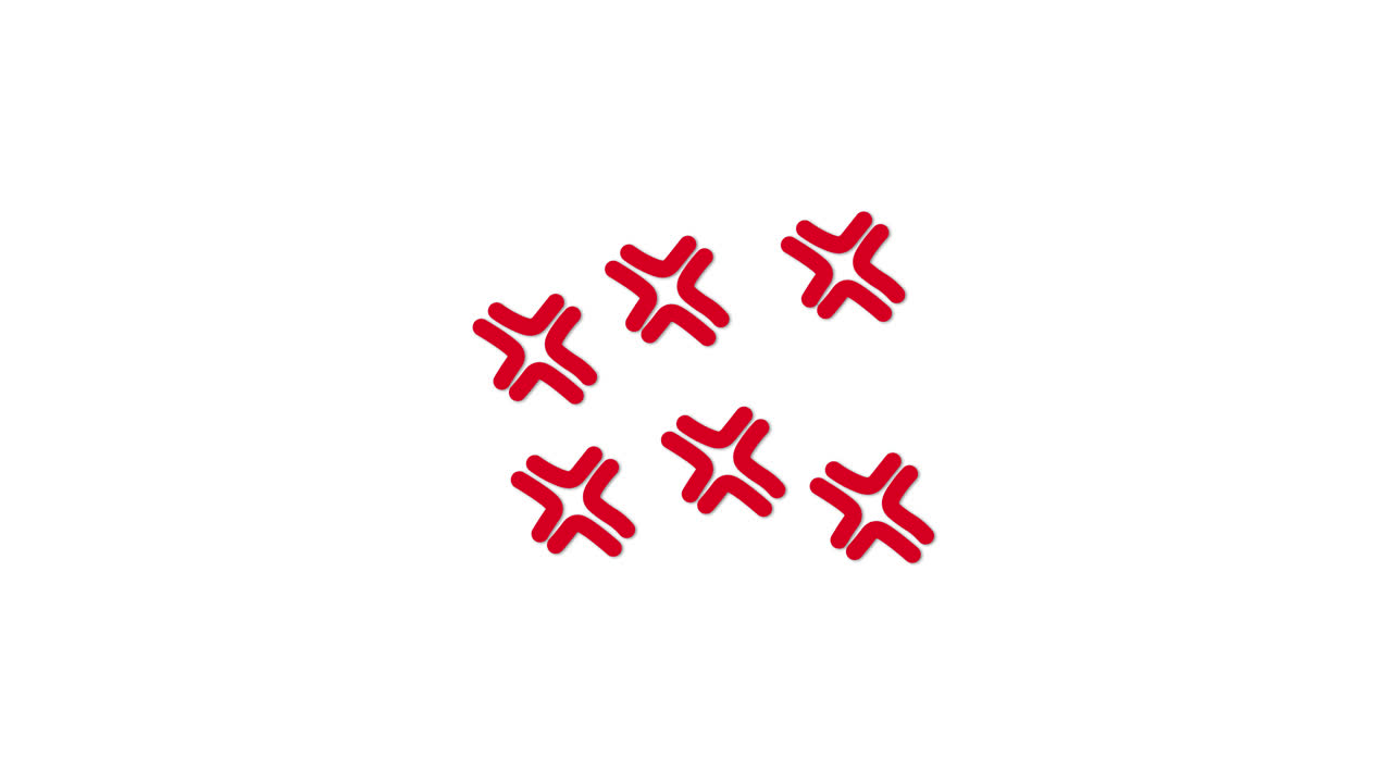 Red Anger Symbols Appearing and Multiplying on a White Background