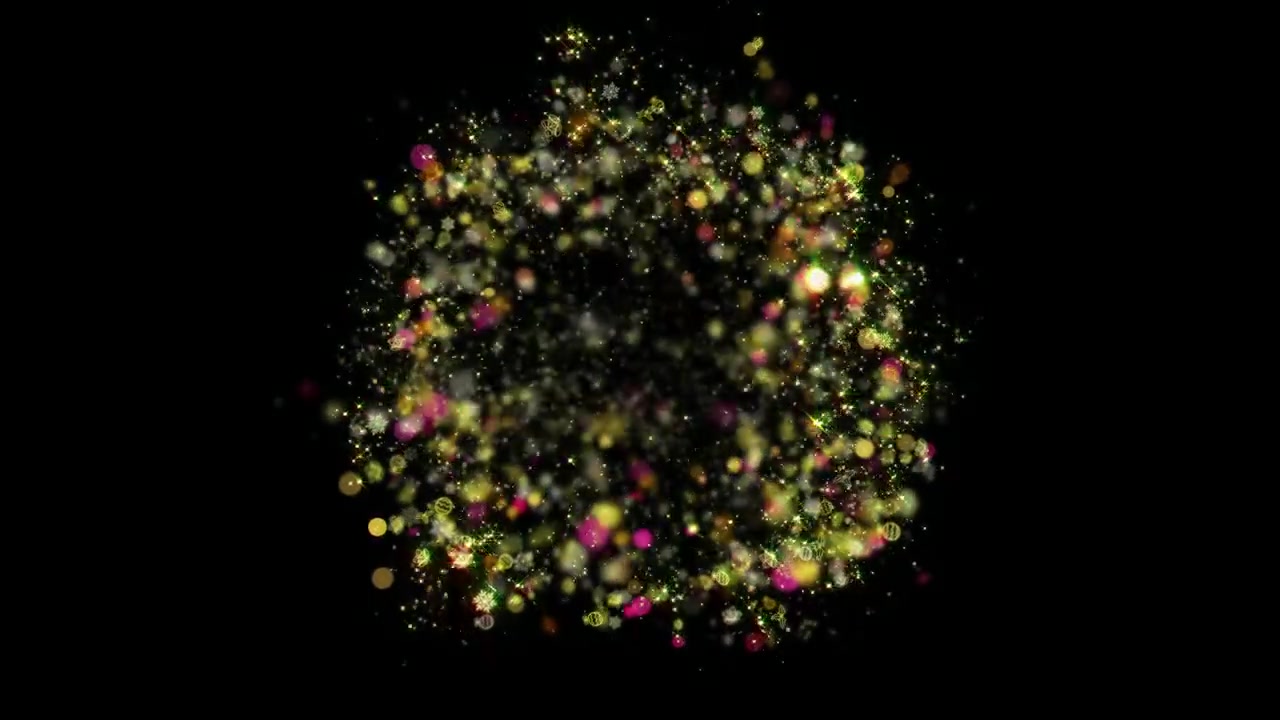 Christmas Shiny Gold Particles Burst Reveal Element