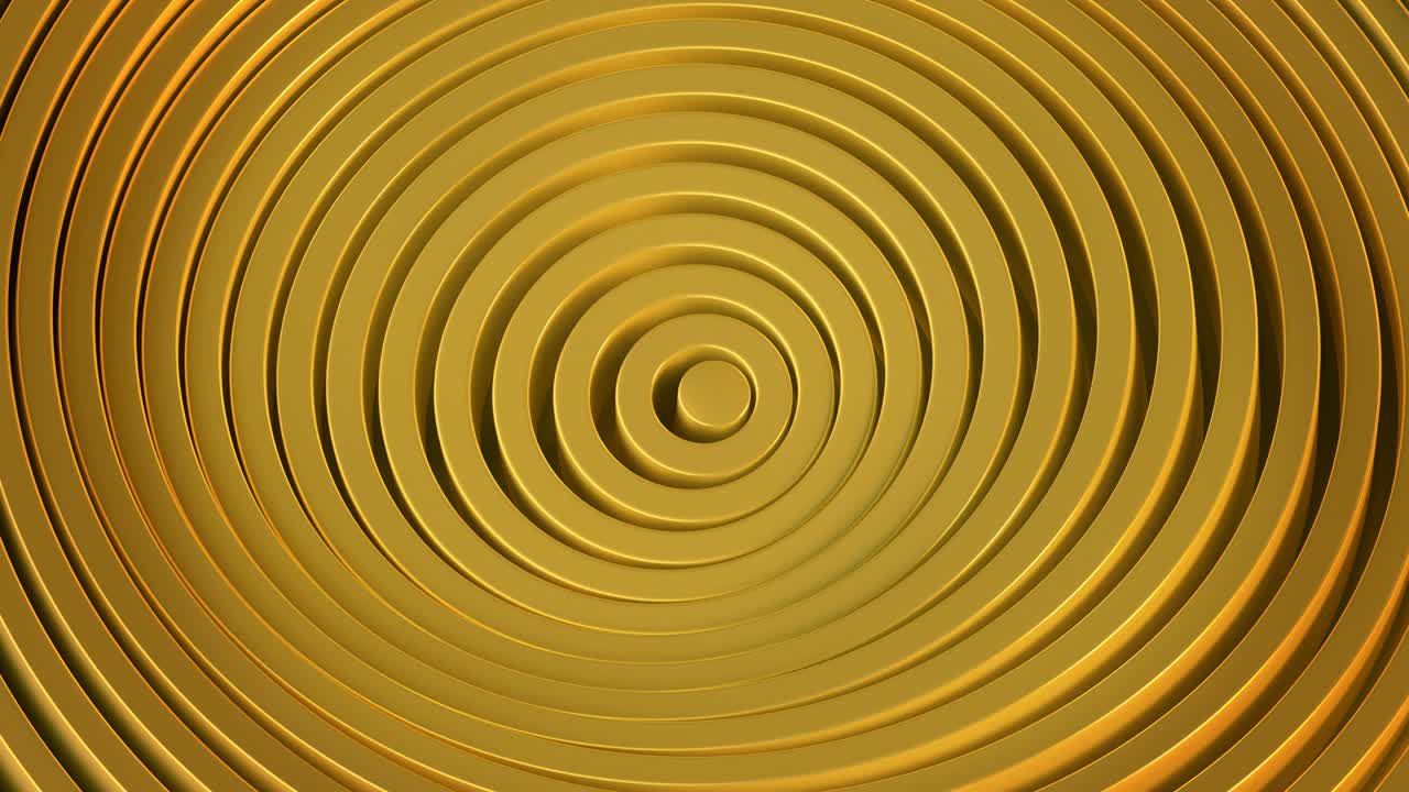 파동 효과를 가진 금색 원 3d 렌더링 vj 루프 애니메이션