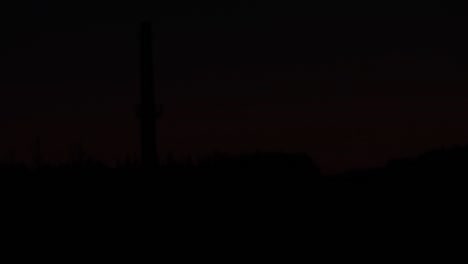 old smoke stack in dark evening video 4k