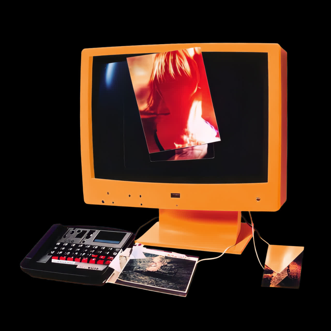 Retro technology with vibrant visuals animation isolated asset, transparent 4K video, alpha channel