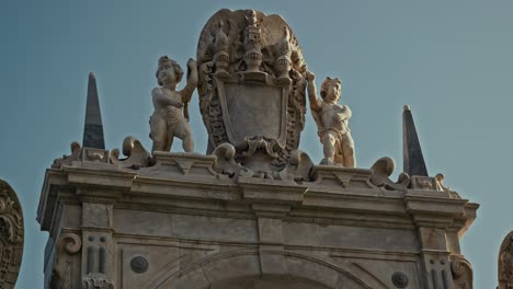 baroque sculptures adorn castel dell'ovo, naples