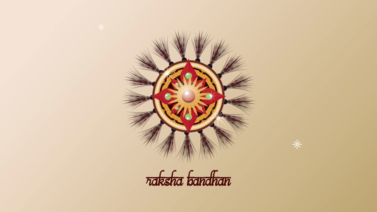 celebración de raksha bandhan letras con decoración circular