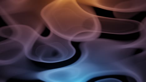 abstract neon violet en blauwe rook achtergrond. abstract wolkenformaties en metamorfose op zwart. 4k neon loop animatie.