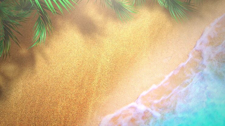 pantai berpasir close-up dengan ombak biru lautan 7