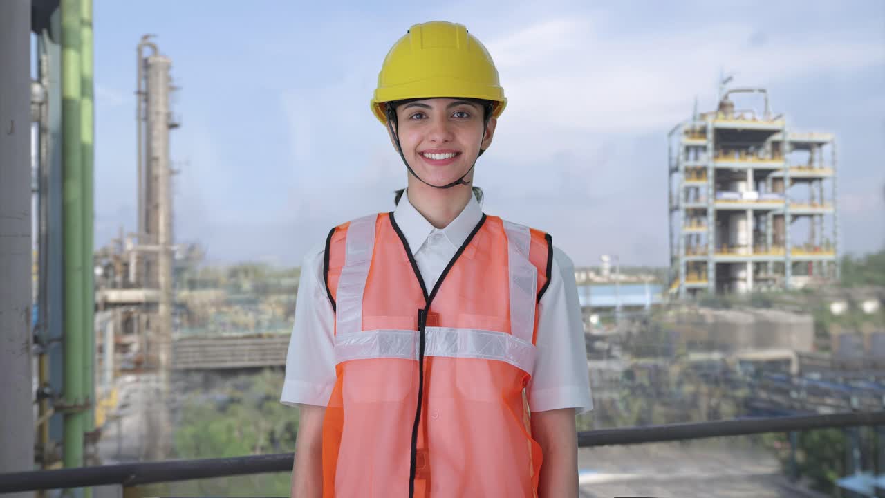 arquitecta india feliz sonriendo