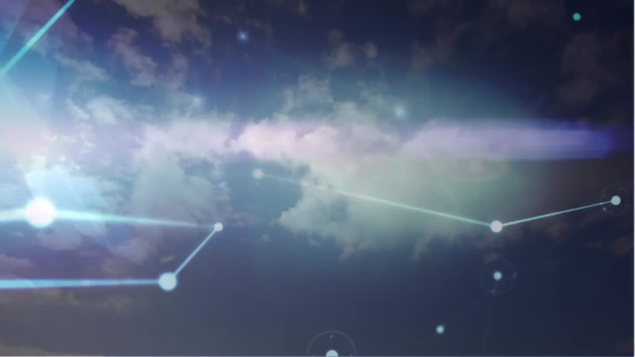 animación de la red de conexiones en el cielo