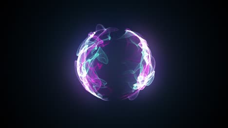 abstract magic sphere, computer generated background. multicolored gaseous shape from glow neon particles. 3d rendering of futuristic element