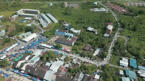 drone view lingga town,sri aman sarawak ,malaysia