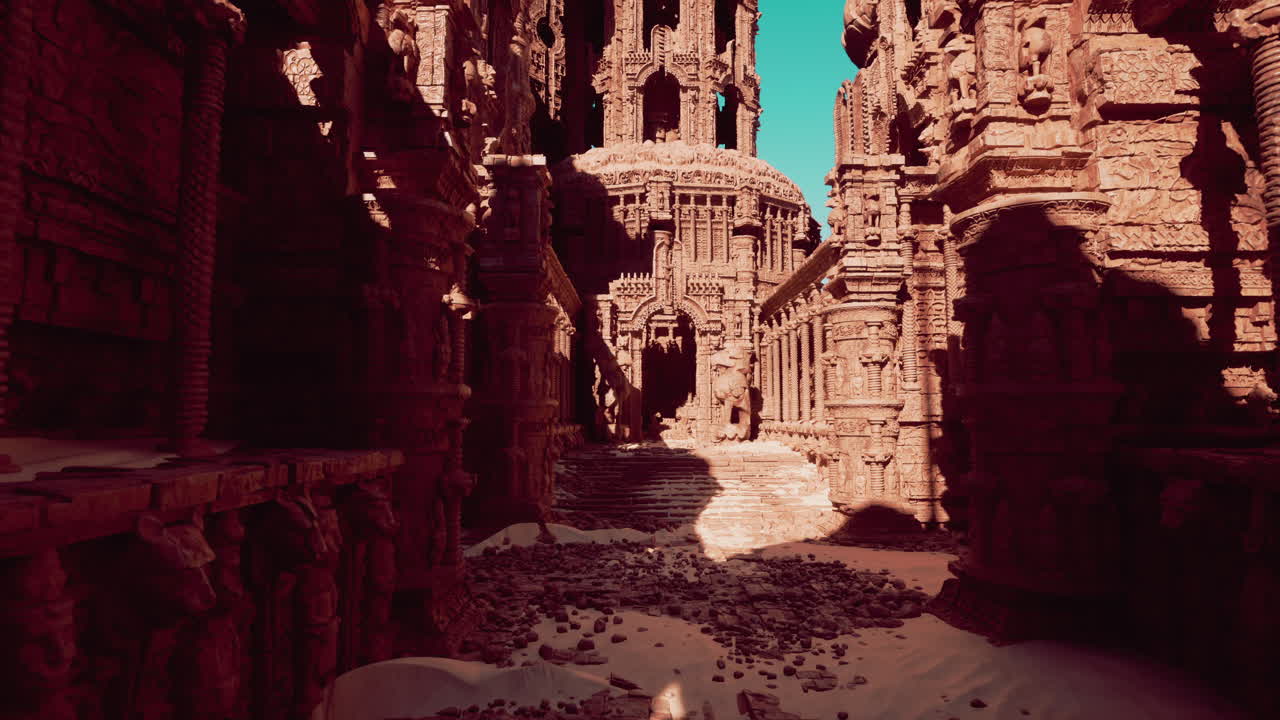 사막 에 있는 고대 유적 들