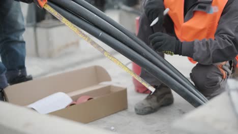 installation work during the construction of a transformer substation, installation of an electrical cable