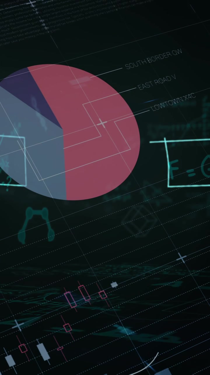 Animation of statistics and data processing on screens