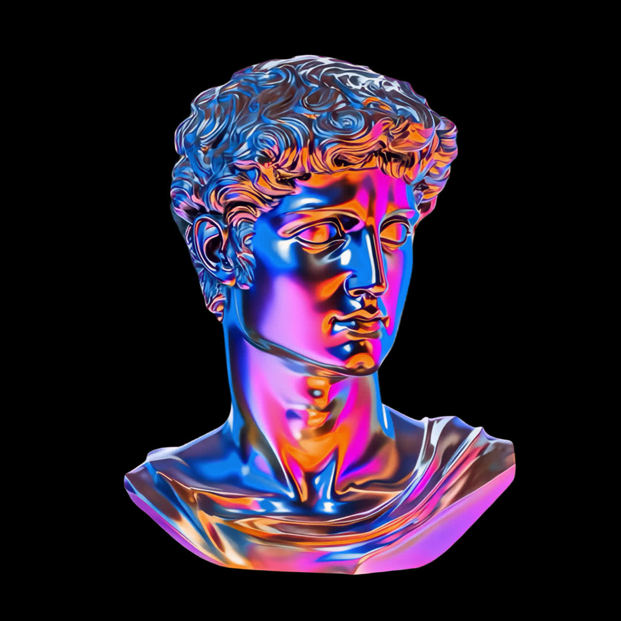 Iridescent Chrome Busts