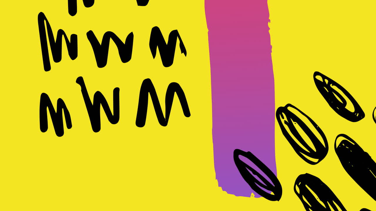 animación digital de formas abstractas contra un fondo amarillo