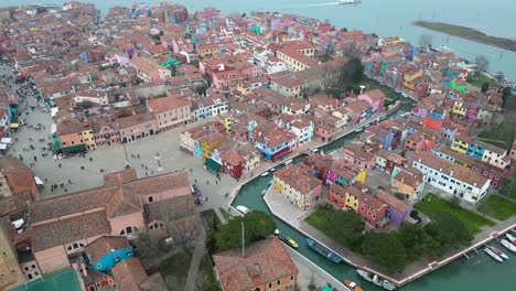 colourful houses of burano, italy.