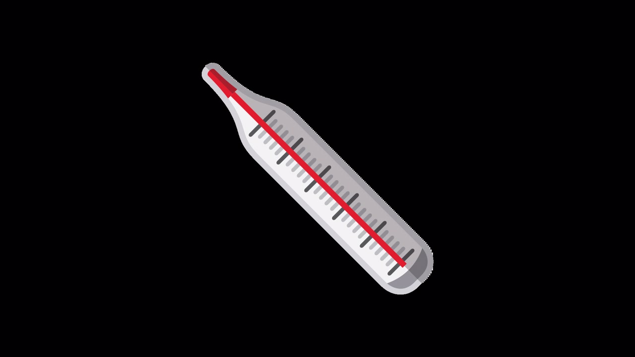 Termometro animato che mostra la temperatura in aumento