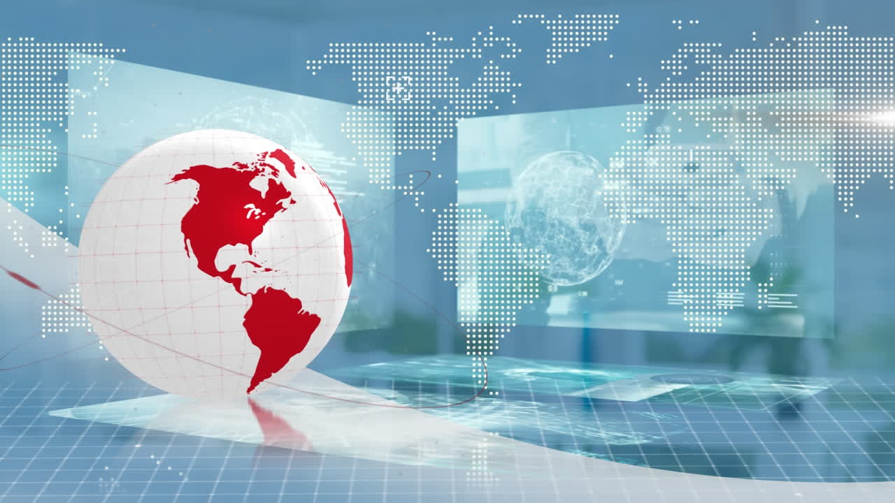 금융 데이터 처리 및 세계 오버 오피스 (globe)