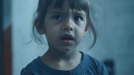 portrait of a concerned young girl