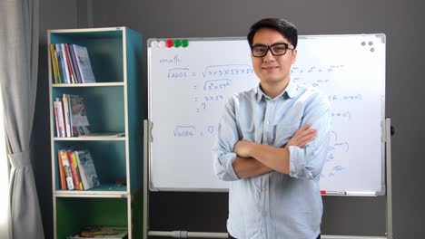 asian teacher at home