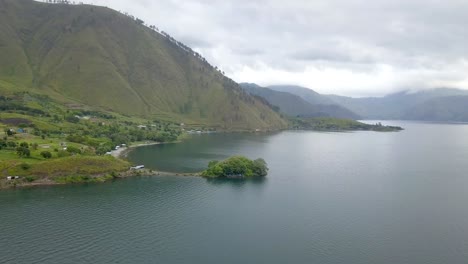 lake toba north sumatra medan drone aerial 4k