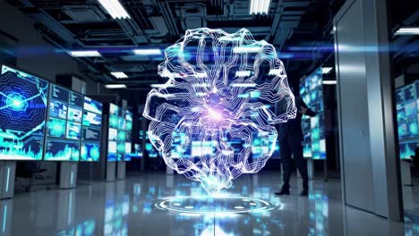 abstract hologram of neural network in data center