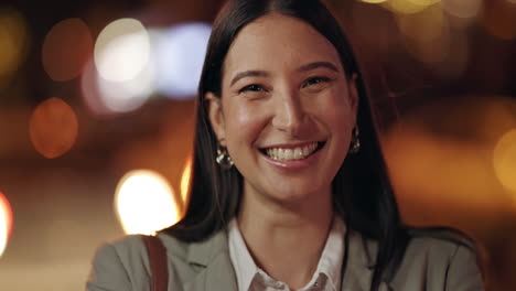 face, night and woman in a city