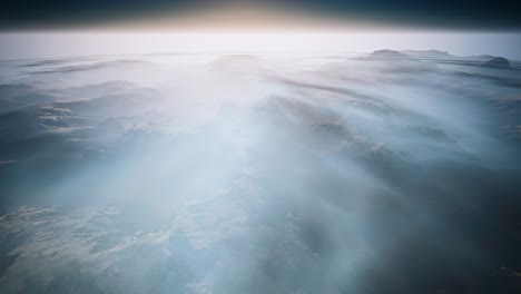 cordillera de los alpes disparo aéreo volando