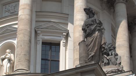 medium shot of facade of french cathedral of friedrichstadt at gendarmenmarkt, französischer dom, berlin, germany-2