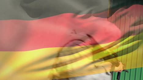Animation-Der-Flagge-Deutschlands-über-Einem-Kaukasischen-Männlichen-Soldaten