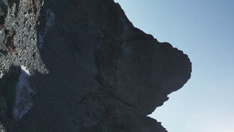 Vertical-View-Of-Co-pilot-Mountains-Seen-From-A-Moving-Gondola-In-Squamish,-British-Columbia,-Canada