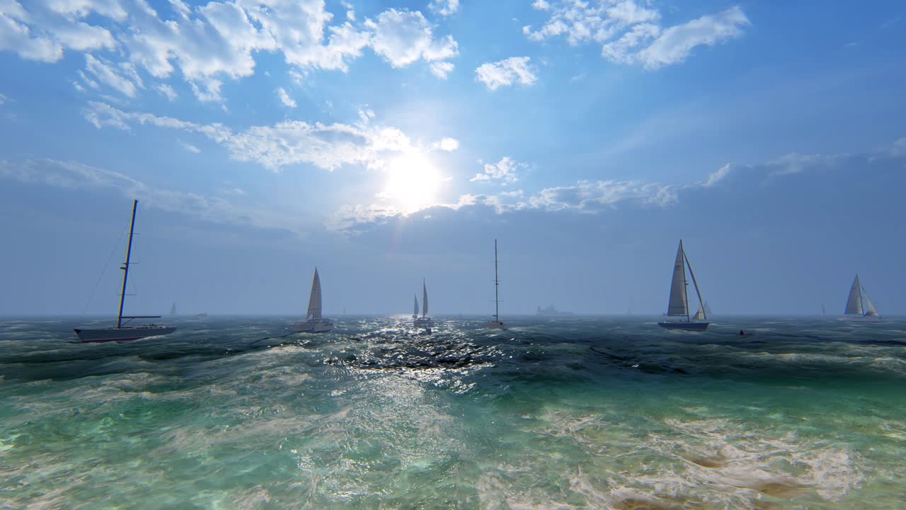 competición de vela en el mar