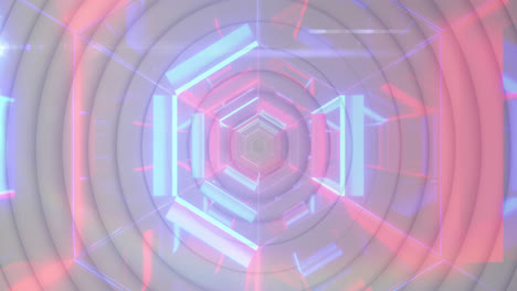 Animation-of-white-circles-over-digital-tunnel