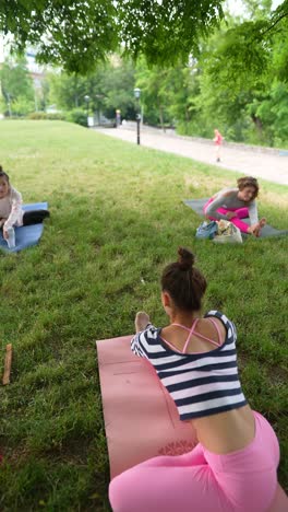 outdoor yoga session in park