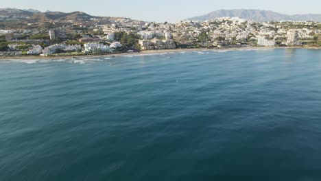 Aerial-view-of-city-by-the-coast