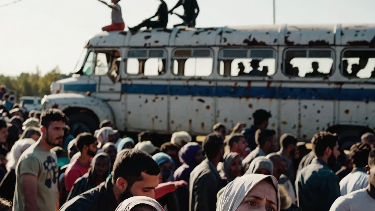 Migrant Crisis: People Await at Border