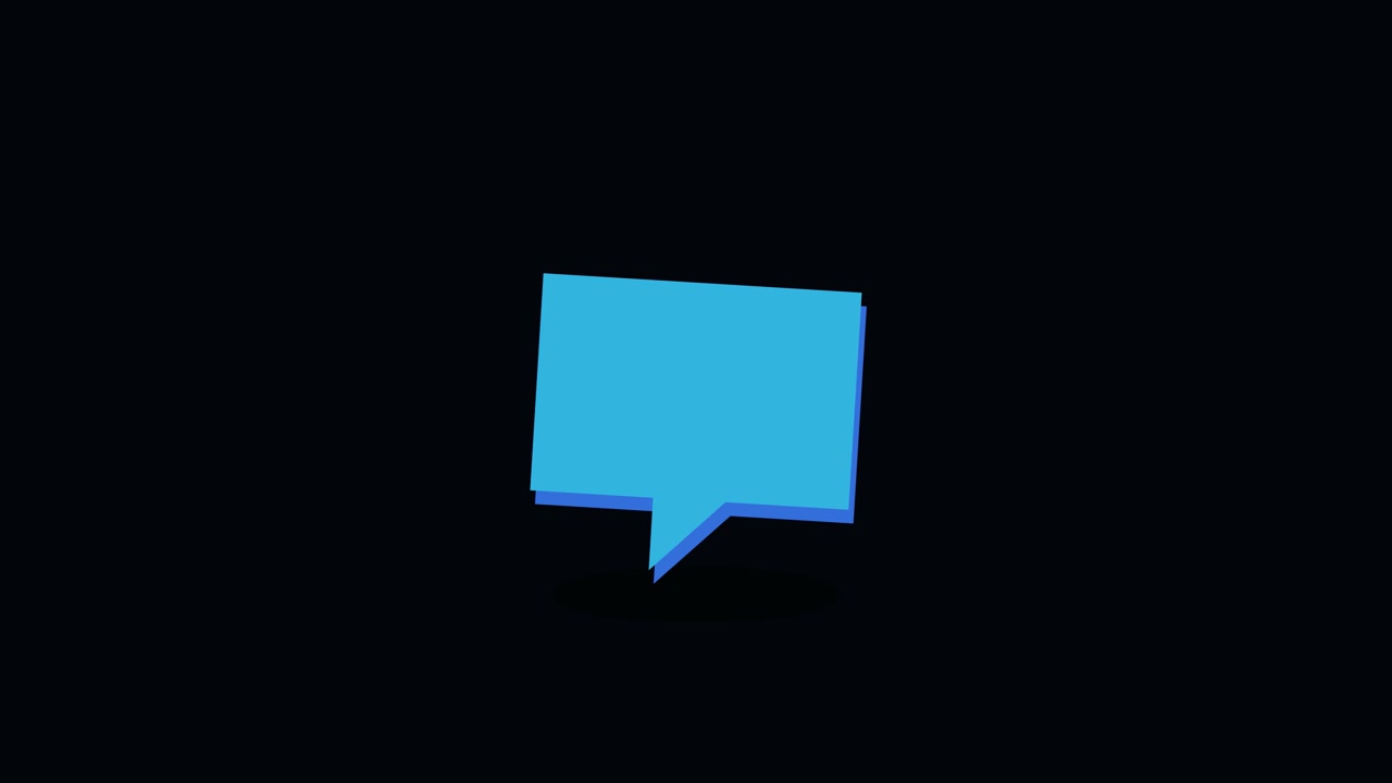 Animated Blue Speech Bubble Icon with Typing Indicator
