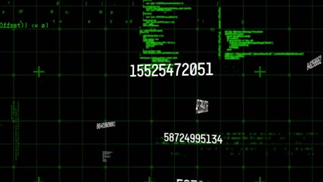 animation of numbers changing with data processing on black background