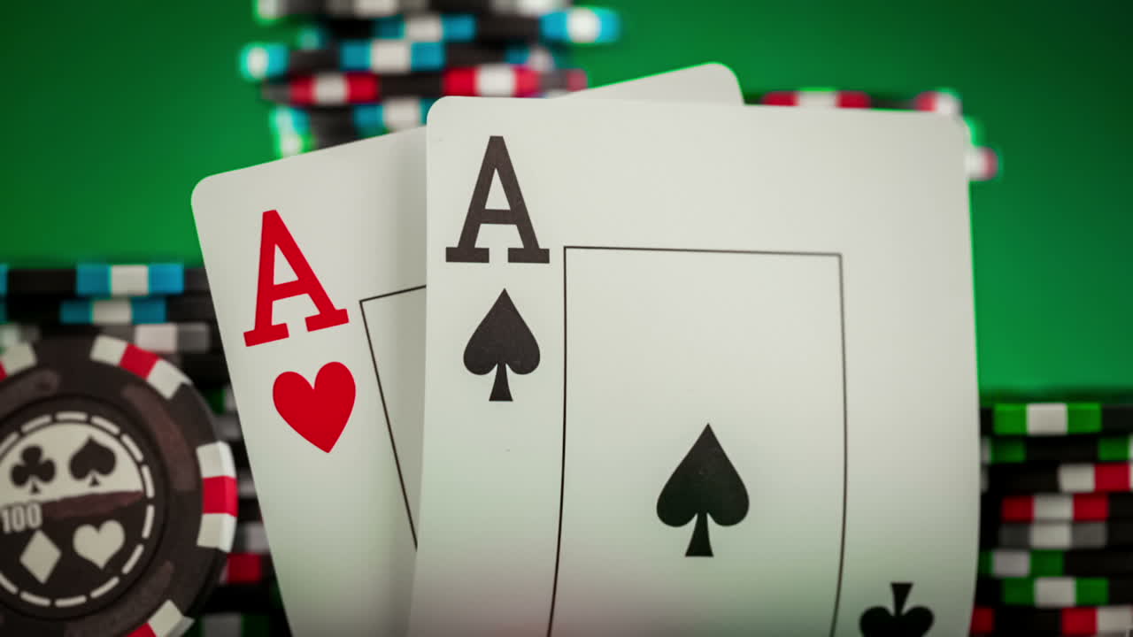 fichas de póquer y cartas de juego