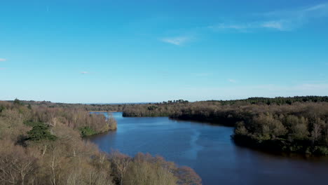 Aerial-Drone-Footage-Of-Virginia-Water-Lake