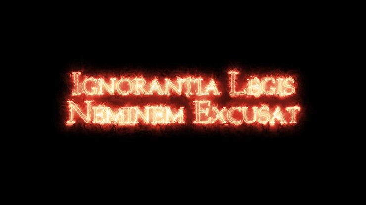 Ignorantia legis neminem excusat scritto con il fuoco. In loop