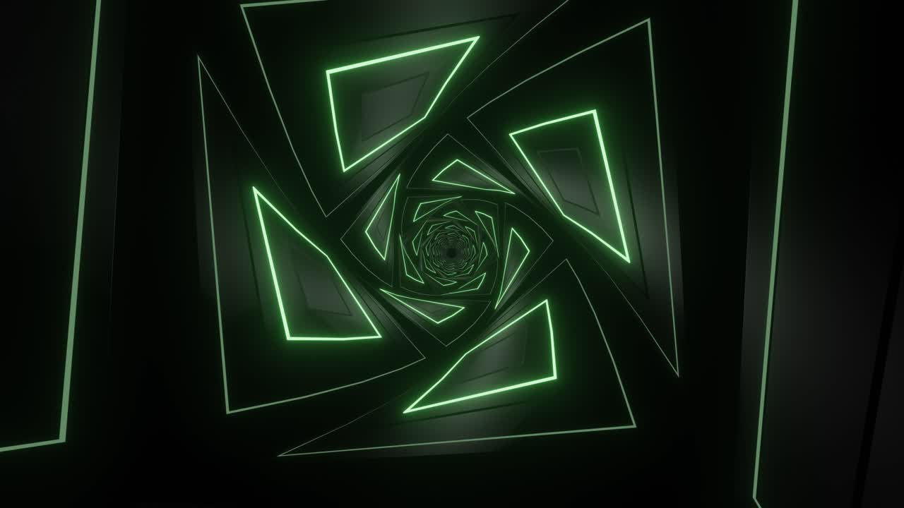 túnel verde de neón