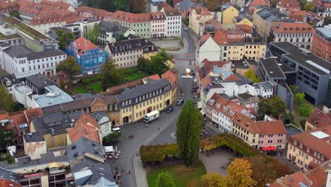 best aerial top view flight goethe house weimar historic city thuringia germany fall 23