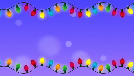 feliz tarjeta de navidad con luces colores bombillas