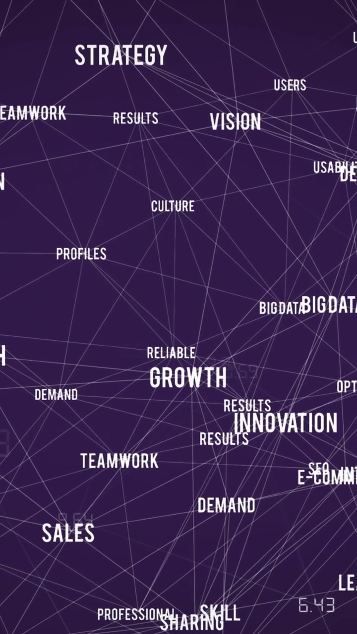 Animation of network of connections on blue background