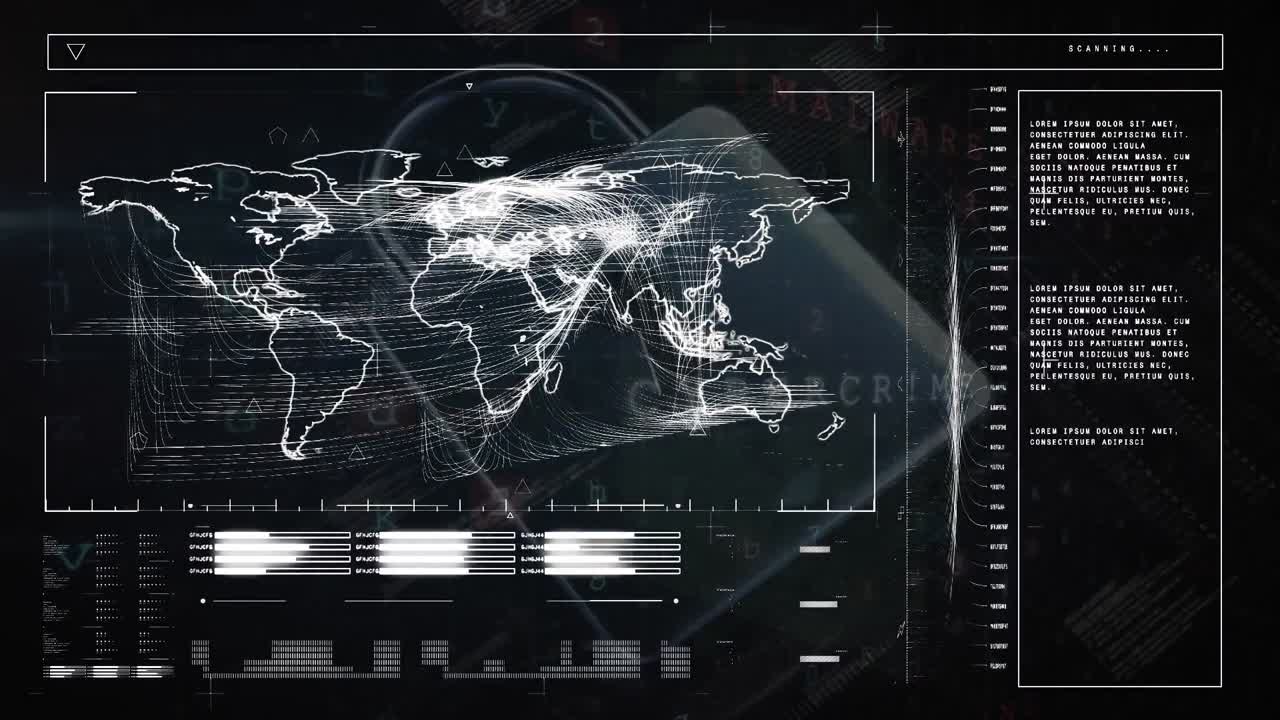 animación del mapa del mundo y el candado en la pantalla
