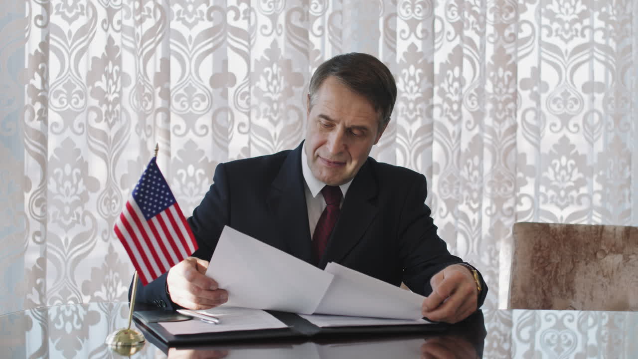 Portrait Of Male US Secretary