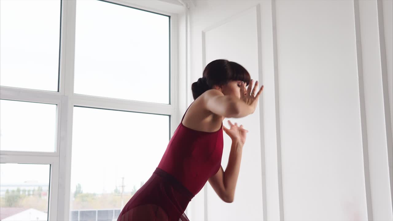 Ballet Dancer in Red Leotard