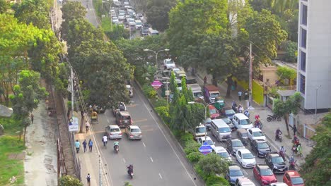 busy city street with traffic congestion