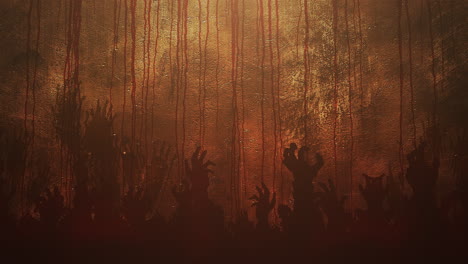 mystical horror background with dark blood with hands abstract backdrop