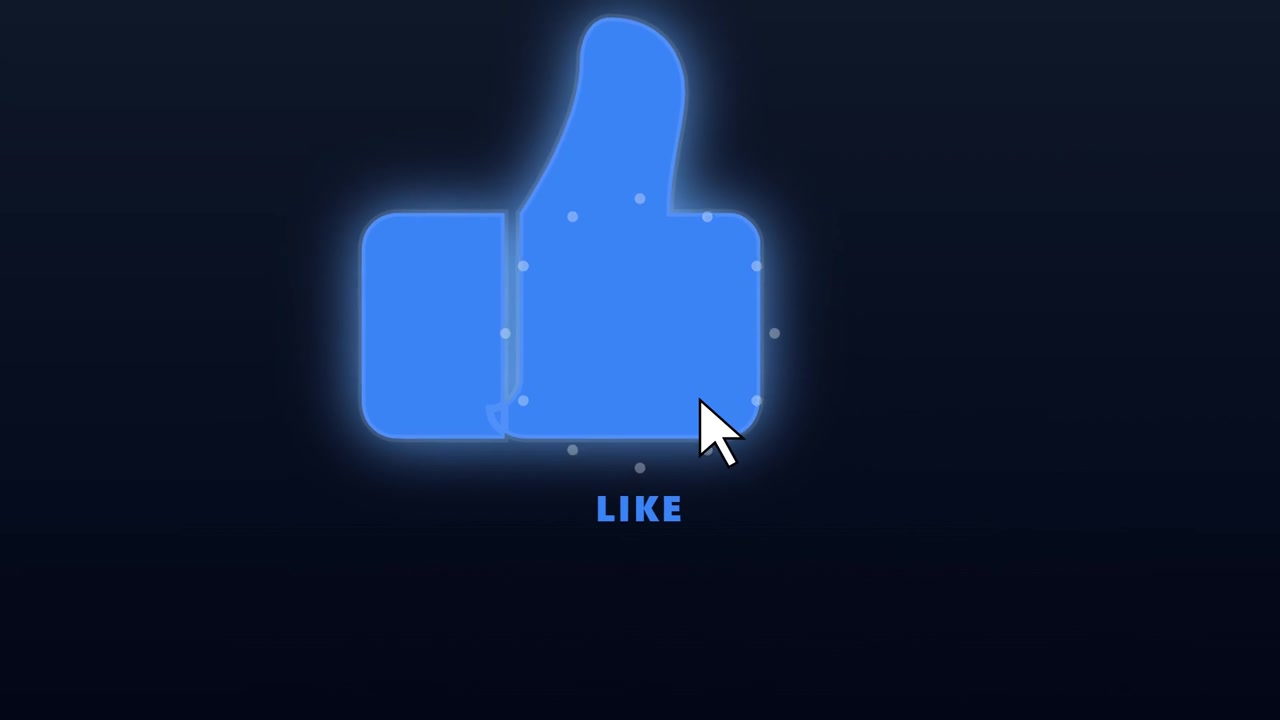 Mouse Cursor Clicking Like Button on Dark Background